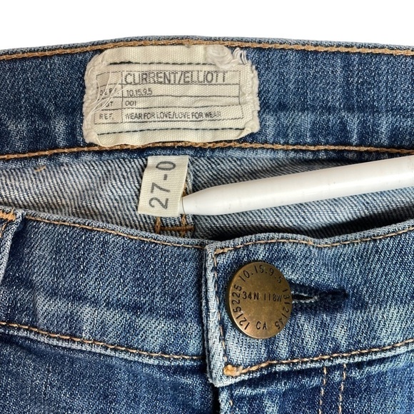 Current Elliott The Ankle Skinny Super Luxe Destroy Repair Jeans Size 27 - Picture 3 of 9